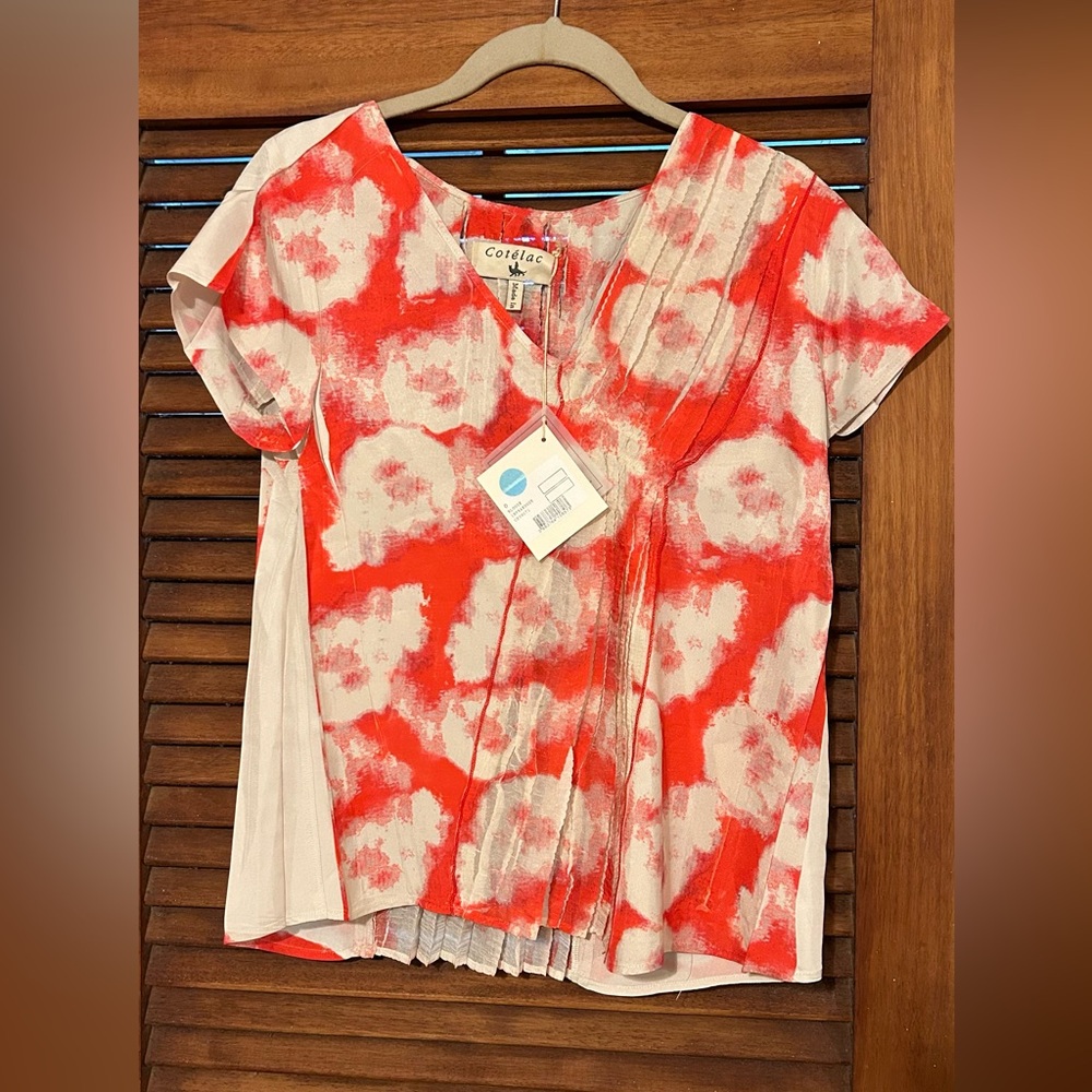 NWT Infrarouge Paris Boho Pleated Layered Floral Summer Blouse ❣️